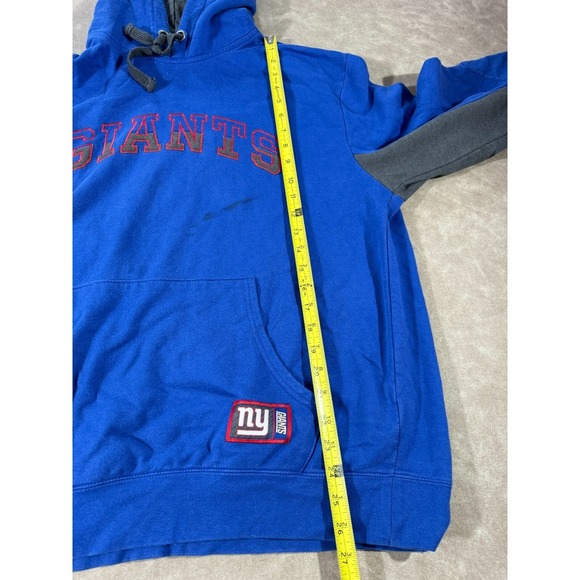 NFL Team Apparel Mens New York Giants Hoodie Sweatshirt Embroidered Blue Large - Picture 7 of 8